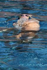 Schwimmen - SC Delphin Ingolstadt - Training - Freibad Ingolstadt - 50 Meter Becken - Paul Huch (Jahrgang 1996)  - Rückenschwimmen