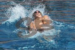 Schwimmen - SC Delphin Ingolstadt - Training - Freibad Ingolstadt - 50 Meter Becken - Paul Huch (Jahrgang 1996)  - Rückenschwimmen