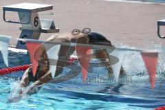 Schwimmen - SC Delphin Ingolstadt - Training - Freibad Ingolstadt - 50 Meter Becken - Paul Huch (Jahrgang 1996)  - Rückenschwimmen - Start