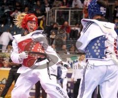 Taekwondo DM 2011 - Saturna Arena - rot Michaela Meier, blau Antonia Katheder 3.Platz DM