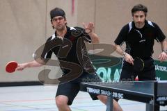 Tischtennis Herren - MTV Ingolstadt - TSV 1863 Schwabmünchen - Harald Gumpert und links Christian Raba im Doppel