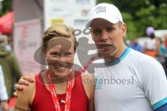 Triathlon Ingolstadt 2012 - Siegerin Mitteldistanz Frauen Rebekka Eßmüller mit Partner Jan Jan Raphael