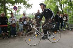 Triathlon Ingolstadt 2014 - Baggersee - Von der Wechselzone zur Radstrecke, mit altem Fahrrad