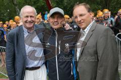 Triathlon Ingolstadt 2014 - Baggersee - Bürgermeister Sepp Missbbeck, Organisator Gerhard Budy und Sportamtsleiter Martin Diepold