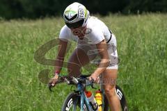 Triathlon Ingolstadt 2014 - Baggersee - Mitteldistanz Yvonne van Vlerken auf der Fahrradstrecke