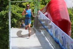 Triathlon Ingolstadt 2016 - Baggersee Ingolstadt - Laufstrecke Olympische Distanz Sieger Nicolas Daimer