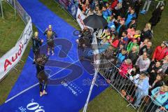Triathlon Ingolstadt 2016 - Baggersee Ingolstadt - Mitteldistanz Wasserausstieg von oben