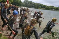 Triathlon Ingolstadt 2016 - Baggersee Ingolstadt - Start Mitteldistanz Konzentration, Schwimmen 2 KM