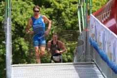 Triathlon Ingolstadt 2016 - Baggersee Ingolstadt - Laufstrecke Olympische Distanz Sieger Nicolas Daimer