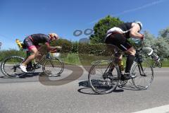 Triathlon Ingolstadt -2017  Baggersee - Mitteldistanz - Olympische Distanz - Fahrrad Rennen, gesperrte Strassen