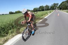 Triathlon Ingolstadt -2017  Baggersee - Mitteldistanz - Olympische Distanz - Fahrrad Rennen, gesperrte Strassen