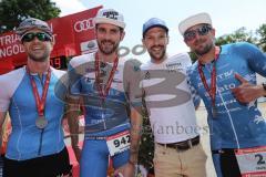 Triathlon Ingolstadt 2019 - 2. links Sebastian Mahr SC Delphin Ingolstadt mitte Patrick Lange, rechts Markus Stöhr ESV Ingolstadt