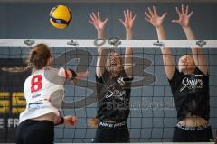 Bayernliga - Volleyball Frauen - Saison 2026/27 - MTV Ingolstadt - Niederviehbach  - Huck Courtney schwarz MTV Ing links - Schupritt Sophia schwarz MTV Ing rechts - Foto: Meyer Jürgen