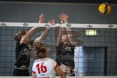 Bayernliga - Volleyball Frauen - Saison 2026/27 - MTV Ingolstadt - Niederviehbach  - Huck Courtney schwarz MTV Ing links - Geelink - Bongert Lisa schwarz MTV Ing rechts- Foto: Meyer Jürgen