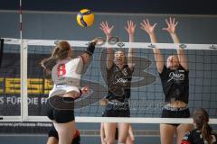 Bayernliga - Volleyball Frauen - Saison 2026/27 - MTV Ingolstadt - Niederviehbach  - Huck Courtney schwarz MTV Ing links - Schupritt Sophia schwarz MTV Ing rechts - Foto: Meyer Jürgen