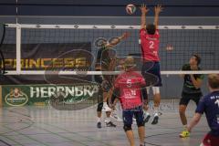 Volleyball - Saison 2026/27 - Donauholz Volleys Ingolstadt - SC Freising - Feuerherdt Andre schwarz Donauholz Volleys #6 - Fischer Gerard pink Freising - Foto: Meyer Jürgen