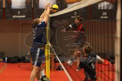 2023_11_25 - Landesliga - Saison 2023/24 - Volleyball - TV 1861 Ingolstadt - TSV Haunstetten -  - Merz Mathias #2 Ingolstadt - Langer Moritz rot Haunstetten - Foto: Meyer Jürgen