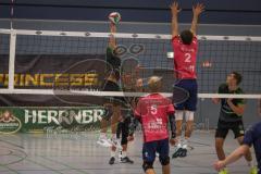 Volleyball - Saison 2026/27 - Donauholz Volleys Ingolstadt - SC Freising - Feuerherdt Andre schwarz Donauholz Volleys #6 - Fischer Gerard pink Freising - Foto: Meyer Jürgen