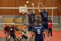 2023_11_25 - Landesliga - Saison 2023/24 - Volleyball - TV 1861 Ingolstadt - TSV Haunstetten - Nothaft Paul #1 Ingolstadt - Kühl Lukas #13 Ingolstadt - Foto: Meyer Jürgen