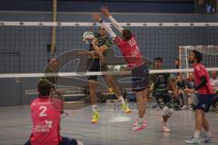 Volleyball - Saison 2026/27 - Donauholz Volleys Ingolstadt - SC Freising - Holcik Michal schwarz Donauholz Volleys #12 - Winter Maximilian pink Freising #10 -  Foto: Meyer Jürgen