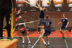 2023_11_25 - Landesliga - Saison 2023/24 - Volleyball - TV 1861 Ingolstadt - TSV Haunstetten -  - Nothaft Paul #1 Ingolstadt - Kühl Lukas #13 Ingolstadt - Foto: Meyer Jürgen