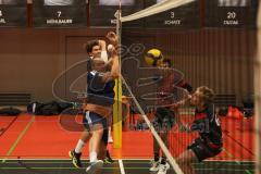 2023_11_25 - Landesliga - Saison 2023/24 - Volleyball - TV 1861 Ingolstadt - TSV Haunstetten -  - Merz Mathias #2 Ingolstadt - Langer Moritz rot Haunstetten - Foto: Meyer Jürgen