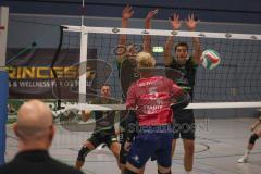 Volleyball - Saison 2026/27 - Donauholz Volleys Ingolstadt - SC Freising - Blattenberger Johannes pink Freising #5 - Kukharchuk Dzmitry schwarz Donauholz Volleys #12 -  Foto: Meyer Jürgen