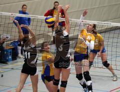 ESV Damen Volleyball - SV SW München - Marion Leyrer schmettert und wir geblockt