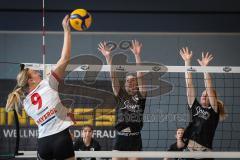 Bayernliga - Volleyball Frauen - Saison 2026/27 - MTV Ingolstadt - Niederviehbach  - Huck Courtney schwarz MTV Ing links - Geelink - Bongert Lisa schwarz MTV Ing rechts - Foto: Meyer Jürgen
