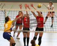 Damen Volleyball MTV Ingolstadt - ESV Ingolstadt - ESV 8 N. Stirnweis Schmettert und kommt durch MTV 6 Schmidbauer und 1 E. Schuller