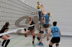 MTV Damen Volleyball - SV Germering - Fr. Dietrich im Sprung - Fr. Wlassitz (12) - Foto: Jürgen Meyer