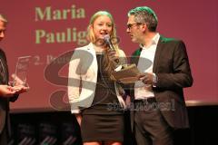 Nacht des Sports - Sportler des Jahres 2015 Ingolstadt - 2. Platz Sportlerin des Jahres 2015 Maria Paulig Triathlon Halbmarathon Laufen, Moderator Italo Mele