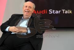 Audi Star Talk mit Reiner Calmund und Timo Scheider im Audi Forum - Moderator Klaus Gronewald