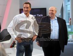 Audi Star Talk mit Reiner Calmund und Timo Scheider im Audi Forum - Moderator Klaus Gronewald