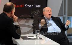 Audi Star Talk mit Reiner Calmund und Timo Scheider im Audi Forum - Moderator Klaus Gronewald