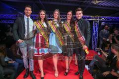 Miss Bayern Wahl 2018 - 1.Siegerin mit Krone Sarah Zahn - 2.Siegerin rechts Madeleine Hofbauer - 3.Siegerin links Alexa Kolbinger - Mister Bayern Marcel Halder rechts - Leonard Freier Bachelor links - Foto: Jürgen Meyer