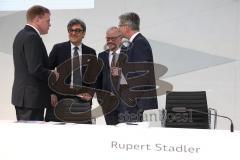 Audi - Jahrespressekonferenz 2015 - , links Prof. h.c. Thomas Sigi (Vorstand Personal), Luca de Meo (Vorstand Vertrieb Marketing) Prof. Dr.-Ing. Hubert Waltl (Vorstand Produktion), Vorstandsvorsitzender Prof. Rupert Stadler