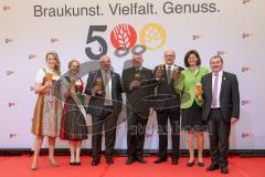 500 Jahre Bier Reinheitsgebot - Festakt in Ingolstadt Klenzepark -  Hopfen und Bierkönigin mit Ilse Aigner, Dr. Hans-Georg Eils, Brauer Bund