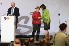 500 Jahre Bier Reinheitsgebot - Festakt in Ingolstadt Klenzepark - Festrede Bundeskanzlerin Angela Merkel mit Ilse Aigner, links Dr. Hans-Georg Eils, Brauer Bund